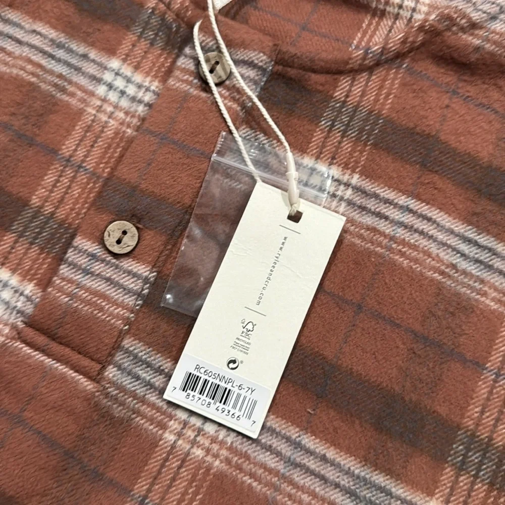 NWT RYLEE + CRU ELENI DRESS / BROWN PLAID 4-5